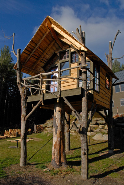 Private backyard tree house by The Treehouse Guys, LLC Vermont